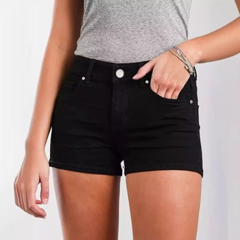 Ευρωπαϊκό και αμερικανικό καλοκαίρι Νέα γυναικεία μόδα Hot παντελόνια μαύρο ελαστικό στενό σορτς τζιν γυναικών τζιν