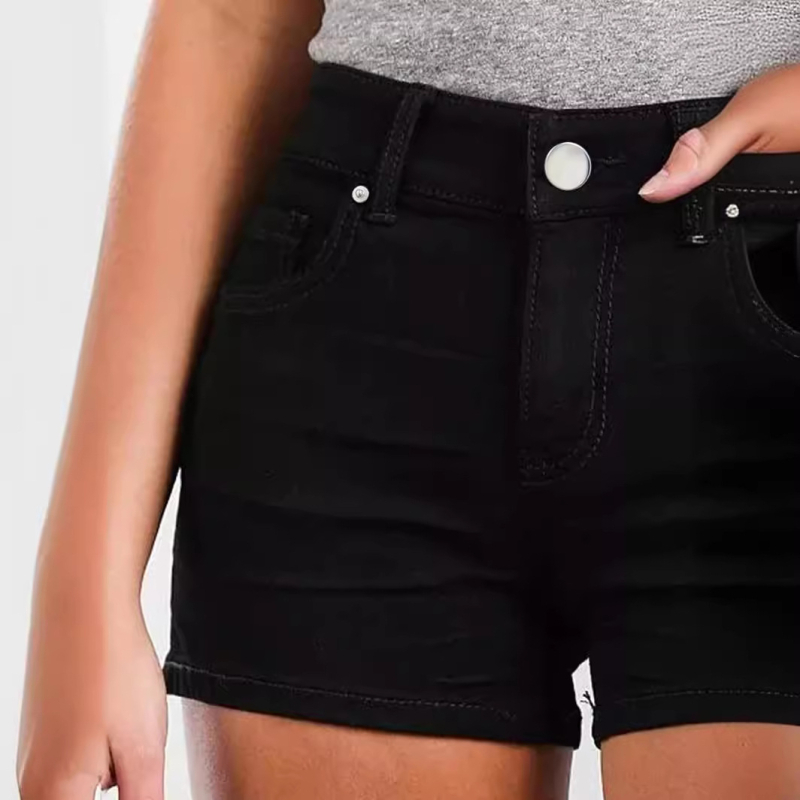 Ευρωπαϊκό και αμερικανικό καλοκαίρι Νέα γυναικεία μόδα Hot παντελόνια μαύρο ελαστικό στενό σορτς τζιν γυναικών τζιν