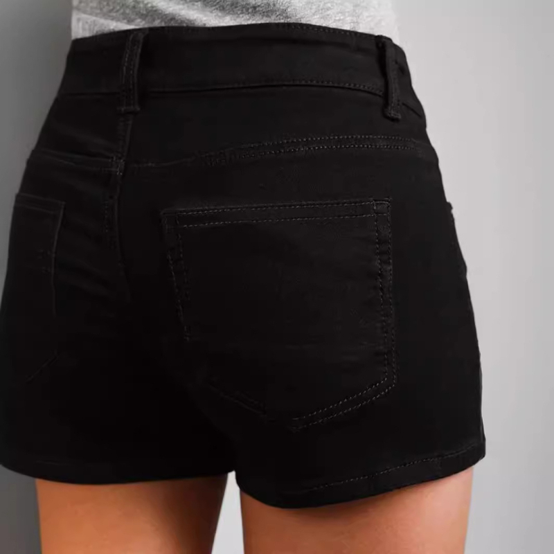 Ευρωπαϊκό και αμερικανικό καλοκαίρι Νέα γυναικεία μόδα Hot παντελόνια μαύρο ελαστικό στενό σορτς τζιν γυναικών τζιν