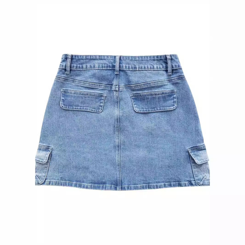 AliExpress Amazon y2g καλοκαίρι νέα γυναικεία ρούχα προσωπικότητα Street slimming slim pocket tooling τζιν κοντή φούστα