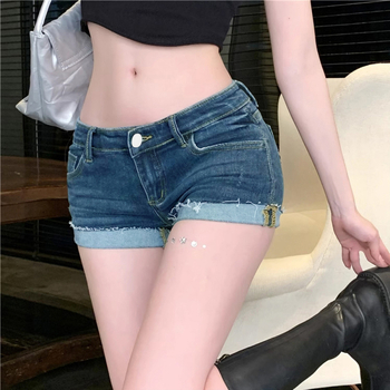 Vintage Sweet Spice Girl Denim Σορτς Γυναικείο Καλοκαιρινό Χαμηλόμεσο Παντελόνι Αδυνατίσματος με Μπούκλες Μικρό American Hip Hot Pants