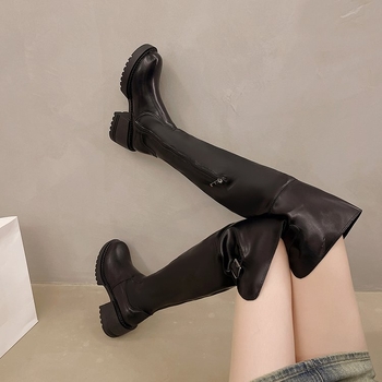 Γυναικείες μπότες με χοντρή σόλα 2024 φθινόπωρο νέα μόδα μόδας Joker casual στυλ ρετρό ιδιοσυγκρασία μπότες μόδας