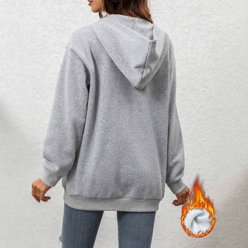 Amazon 2024 határokon átnyúló női lezser zsebes, egyszínű, húzózsinóros, kapucnis, hosszú ujjú kardigán, kötött felső