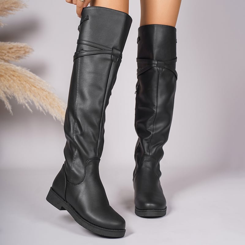 Europietiški ir amerikietiški retro stiliaus moteriški aulinukai 2024 m. rudens ir žiemos modeliui, liekninantys, aukšto ūgio, tamprūs, pankroko stiliaus, madingi aulinukai su užtrauktuku šone.