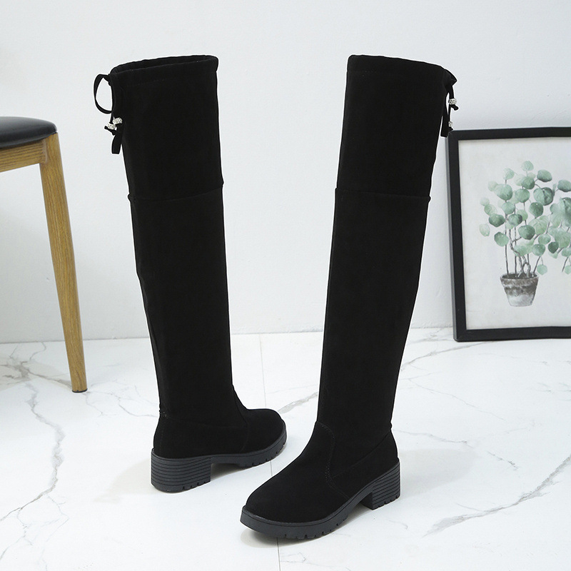 Μπότες πάνω από το γόνατο γυναικείες μπότες φθινόπωρο και χειμώνας 2024 νέες μπότες knight γυναικεία παπούτσια Μπότες Martin ελαστικές υψηλές χονδρικής
