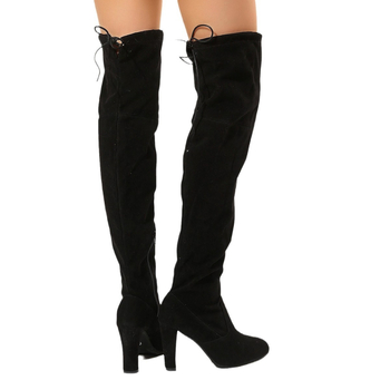 Εξωτερικό εμπόριο συν μέγεθος λεπτό τακούνι γόνατο τέντωμα λεπτές μπότες γυναίκες 2024 νέα φθινόπωρο και χειμερινή ιδιοσυγκρασία μυτερές μπότες μόδας με ψηλοτάκουνα γυναικείες