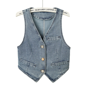 2022. aasta kevad- ja suve uus Euroopa ja Ameerika väliskaubanduse internetikuulsuste teksariidest vest naiste lühikeste vestidega mantel