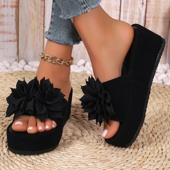 Moteriškos šaunios basutės 2023 m. pavasario naujo stiliaus vasaros lauko mados šlepetės basutės paplūdimio bateliai korėjietiška versija gėlėmis moterims