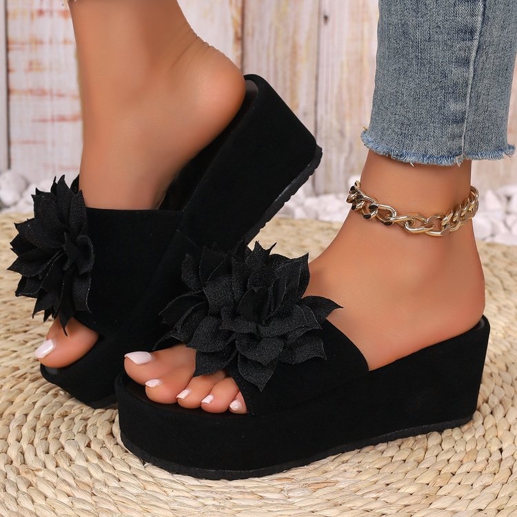 Moteriškos šaunios basutės 2023 m. pavasario naujo stiliaus vasaros lauko mados šlepetės basutės paplūdimio bateliai korėjietiška versija gėlėmis moterims