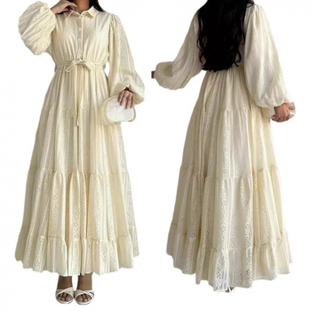 Γυναικεία Ρόμπα με Δαντέλα και Lassel από Δαντέλα στη Μέση Ανατολή, Κομψό Φόρεμα