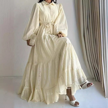 Γυναικεία Ρόμπα με Δαντέλα και Lassel από Δαντέλα στη Μέση Ανατολή, Κομψό Φόρεμα