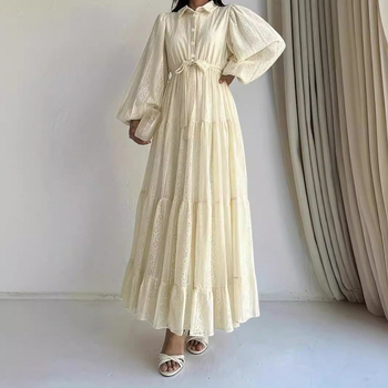 Γυναικεία Ρόμπα με Δαντέλα και Lassel από Δαντέλα στη Μέση Ανατολή, Κομψό Φόρεμα