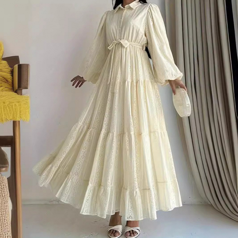 Γυναικεία Ρόμπα με Δαντέλα και Lassel από Δαντέλα στη Μέση Ανατολή, Κομψό Φόρεμα