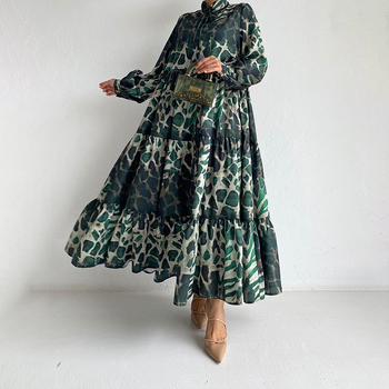 M2677 Διασυνοριακό Amazon Γυναικείο Μουσουλμανικό Νέας Άφιξης με Μακρύ, Μοντέρνο και Κομψό Φόρεμα, Υφασμάτινο, Εκτυπώσιμο, Νέας Άφιξης, Μοντέρνο, Κομψό Φόρεμα