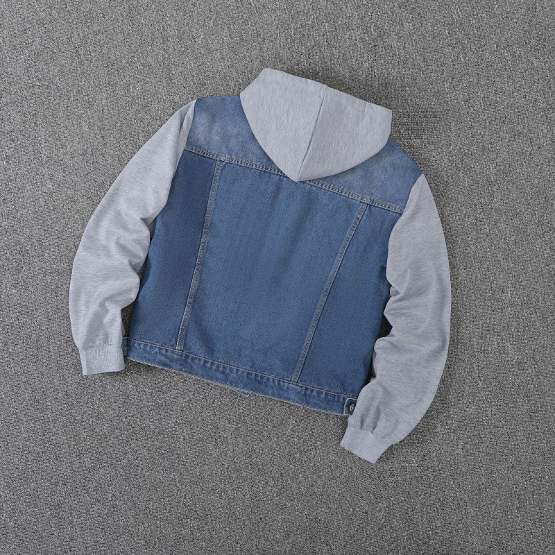 Amazon Foreign Trade Νέο τζιν παλτό με κουκούλα και ραφές Γυναικείο χαλαρό τζάκετ Super plus size με μπούστο και μπούστο 6