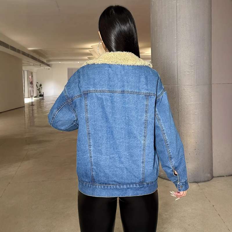 20731 # Határokon átnyúló Amazon Aliexpress európai és amerikai dögös lányos női dzseki plusz bársony farmer laza dzseki