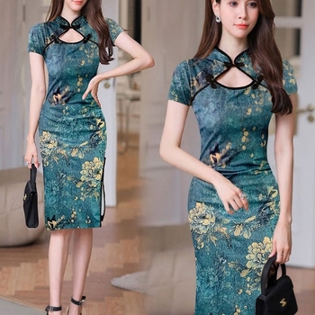 Μικρό ρετρό βελτιωμένο φόρεμα αδυνατίσματος cheongsam slim fit 2024 για νεαρά κορίτσια, κινέζικο στυλ, μόδα