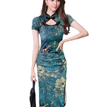 Μικρό ρετρό βελτιωμένο φόρεμα αδυνατίσματος cheongsam slim fit 2024 για νεαρά κορίτσια, κινέζικο στυλ, μόδα