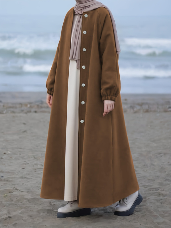 M2999 Amazon Διασυνοριακό Ευρωπαϊκό και Αμερικανικό Φθινόπωρο και Χειμώνας Νέο Καθαρό Χρώμα Μόδα Κομψό Παλτό Μακρύ Ζακέτα Χαλαρό Παλτό