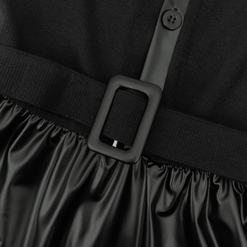 M2562 Μέση Ανατολή Amazon διασυνοριακό μουσουλμανικό μονόχρωμο δερμάτινο ράψιμο με ζώνη, κομψό φόρεμα