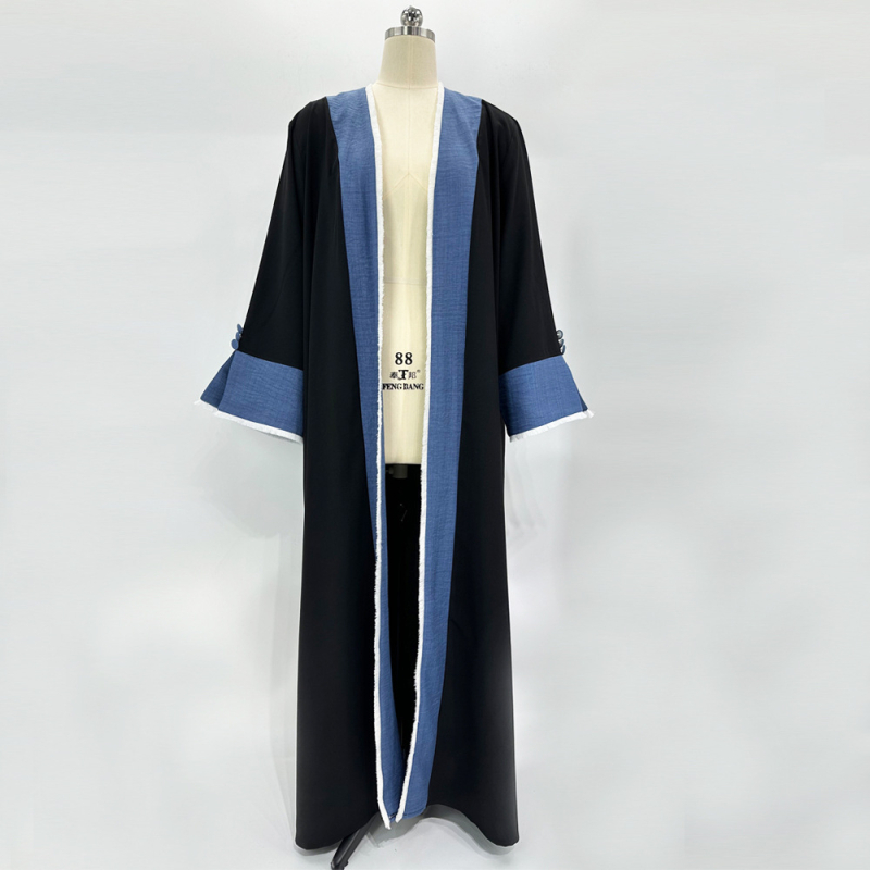 Női kardigán, elegáns, kontrasztos színű, bojtos ruha, közel-keleti muszlim, dubai arab, raktáron, Cross Border Clothing