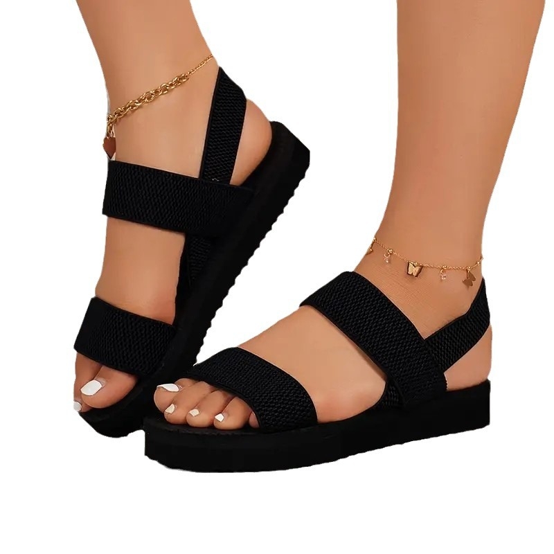 Σανδάλια Διασυνοριακής Εξαγωγής για Γυναικεία 2024 Νέα, Μεγάλο Μέγεθος με Χοντρή Σόλα, Μοντέρνα, Μοντέρνα, Εξωτερική Ρωμαϊκή Απομίμηση Κάνναβης, Σανδάλια για Γυναικεία