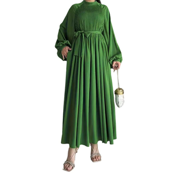 M2697 Amazon Cross Border Γυναικείο Μακρύ Φόρεμα με Στυλ Μουσουλμανικής Ιδιοσυγκρασίας, Μονόχρωμο, σε Στυλ Μέσης Ανατολής