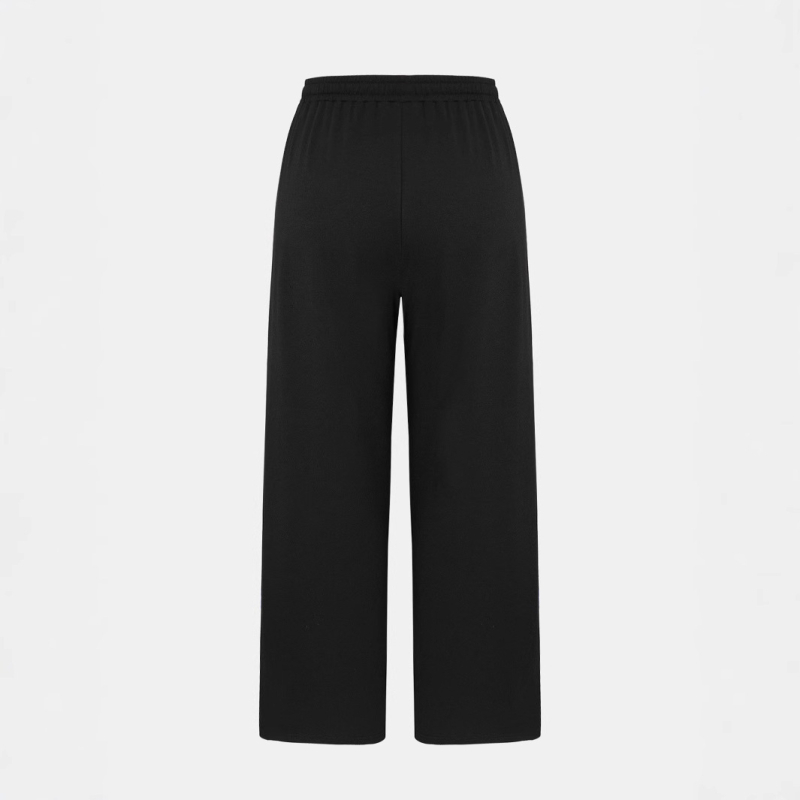 Plius dydžio sandėlyje esančios sportinio stiliaus dryžuotos kelnės su elastingu juosmeniu, europietiškos ir amerikietiškos, patogios laisvalaikio moteriškos kelnės su raišteliu.