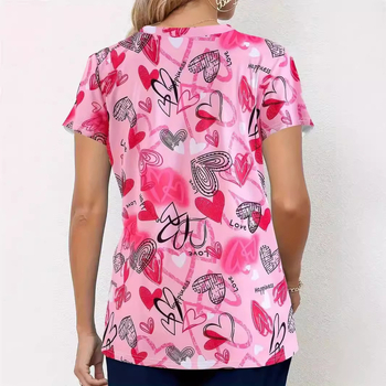 Kuum romantiline halloweeniarmastus 3D-prinditud naiste pullover V-kaelusega, õhukese lõikega õlaga, topelttaskuga lühikeste varrukatega imetamisriided