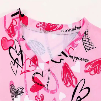 Kuum romantiline halloweeniarmastus 3D-prinditud naiste pullover V-kaelusega, õhukese lõikega õlaga, topelttaskuga lühikeste varrukatega imetamisriided