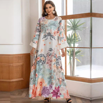 SW003 Lähis-Ida Araabia piiriülese e-kaubanduse plahvatused moslemi rüü mood küünte teemanttrükiga daamide kleit