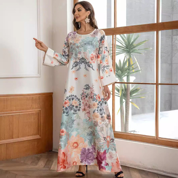 SW003 Lähis-Ida Araabia piiriülese e-kaubanduse plahvatused moslemi rüü mood küünte teemanttrükiga daamide kleit