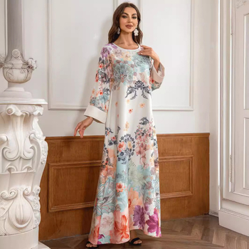 SW003 Lähis-Ida Araabia piiriülese e-kaubanduse plahvatused moslemi rüü mood küünte teemanttrükiga daamide kleit