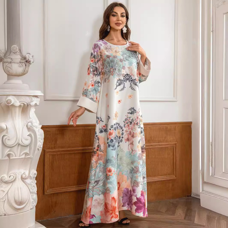 SW003 Lähis-Ida Araabia piiriülese e-kaubanduse plahvatused moslemi rüü mood küünte teemanttrükiga daamide kleit