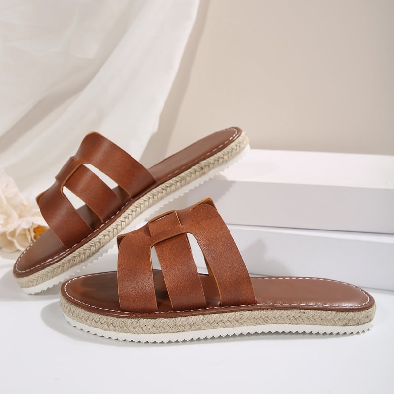 Čības eksportam ar biezu zoli sievietēm 2025. gada vasaras jaunā virsdrēbju romiešu stila plakanās sandales