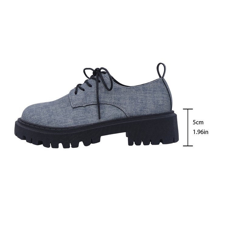 Γυναικεία Loafers Εξωτερικού Εμπορίου Plus Size 2025, Άνοιξη και Φθινόπωρο, Νέα, Μοντέρνα, Άνετα, Δερμάτινα Παπούτσια Βρετανικού Στυλ, με Χοντρό Τακούνι και Δαντέλα