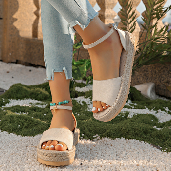 2025. gada vasaras ārējās tirdzniecības jaunā platformas torte ar sprādzi, sieviešu modes kaņepju virves austa bieza apakšdaļa, Eiropas un Amerikas plus izmēra ārējā tirdzniecība