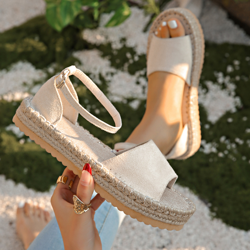 2025. gada vasaras ārējās tirdzniecības jaunā platformas torte ar sprādzi, sieviešu modes kaņepju virves austa bieza apakšdaļa, Eiropas un Amerikas plus izmēra ārējā tirdzniecība