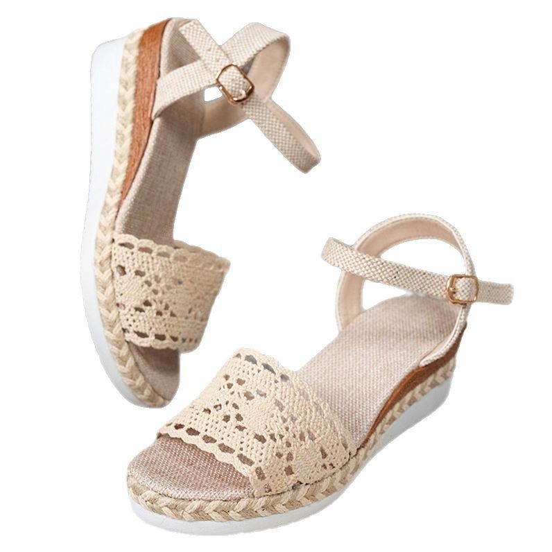 Καλοκαίρι 2025, νέα ευρωπαϊκή και αμερικανική μόδα με fish mouth, άνετα σανδάλια plus size με τακούνι και χοντρή αγκράφα, σε απόθεμα χονδρικής