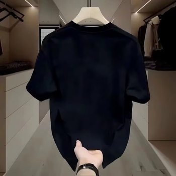 Νέο καλοκαιρινό μπλουζάκι 2024 με φαρδιά μπλούζα και στρογγυλή λαιμόκοψη, μεγάλο μέγεθος, αμερικανικό niche, κοντομάνικο