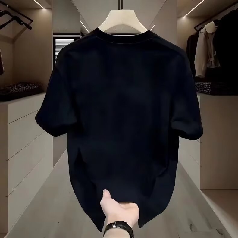 Νέο καλοκαιρινό μπλουζάκι 2024 με φαρδιά μπλούζα και στρογγυλή λαιμόκοψη, μεγάλο μέγεθος, αμερικανικό niche, κοντομάνικο