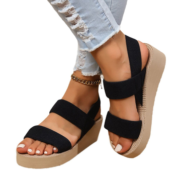 Σανδάλια εξωτερικού εμπορίου, γυναικεία καλοκαιρινά πανωφόρια μόδας, ρωμαϊκά διασυνοριακά πανωφόρια από απομίμηση σχοινιού κάνναβης, γυναικείες παντόφλες plus size, χοντρά παντοφλέ μόδας
