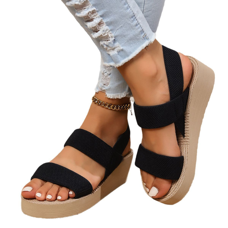 Σανδάλια εξωτερικού εμπορίου, γυναικεία καλοκαιρινά πανωφόρια μόδας, ρωμαϊκά διασυνοριακά πανωφόρια από απομίμηση σχοινιού κάνναβης, γυναικείες παντόφλες plus size, χοντρά παντοφλέ μόδας