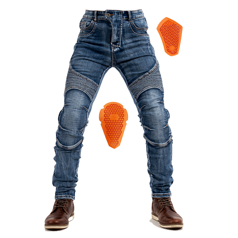 Mootorrattasõidupüksid Kevlarist, kulumiskindlad ja kukkumisvastased, sirged, kitsa lõikega, elastsed, sügis 03