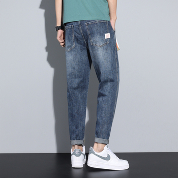 Tavaszi és őszi, szakadt foltos, rózsaszín farmer, férfi tavaszi és őszi, amerikai stílusú, retró, bő, szűkülő hosszú nadrág