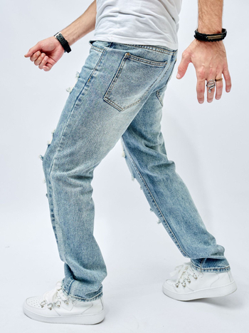 AliExpress új vintage lezser farmer férfi amerikai stílusú divatos bő nadrág főutcai széles szárú nadrág önfotó