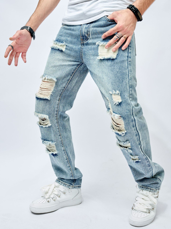 AliExpress új vintage lezser farmer férfi amerikai stílusú divatos bő nadrág főutcai széles szárú nadrág önfotó