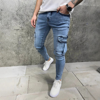 Európai és amerikai férfi új, egyszerű ingázó farmernadrág, karcsúsított, kis lábú, divatos, jóképű farmer