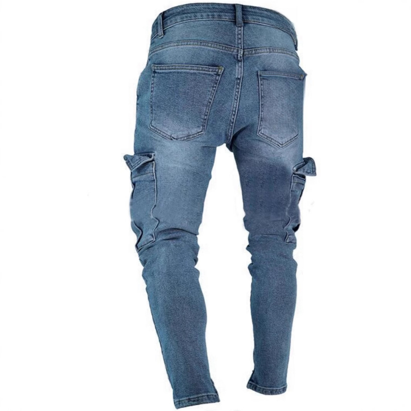 Európai és amerikai férfi új, egyszerű ingázó farmernadrág, karcsúsított, kis lábú, divatos, jóképű farmer