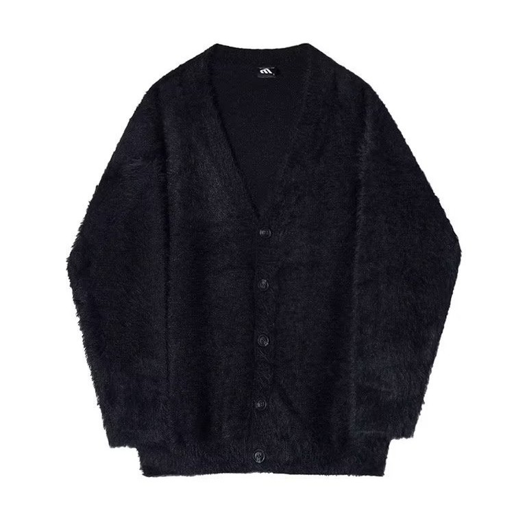 Amerikai stílusú retró, niche, laza, hongkongi stílusú, V-nyakú pulóver, férfi, lusta fazonú, páros, hosszú ujjú kötött kardigán